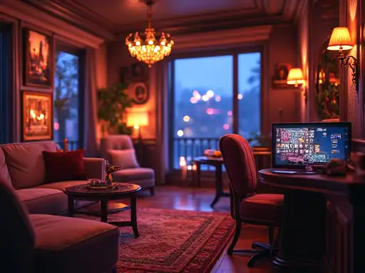 Vegas Now mobile session atmosphere in home lounge